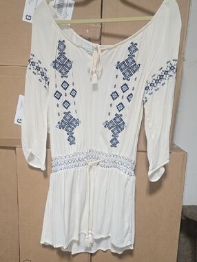 Maurices Size Small Boho Dress with Tassel And Off The Shoulder Sleeves